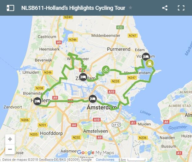 Holland's highlights cycling map