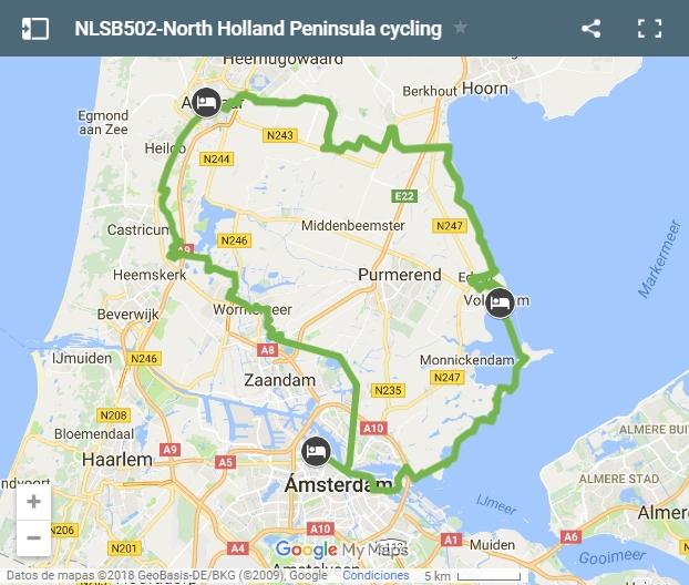 Cycling routes north Holland