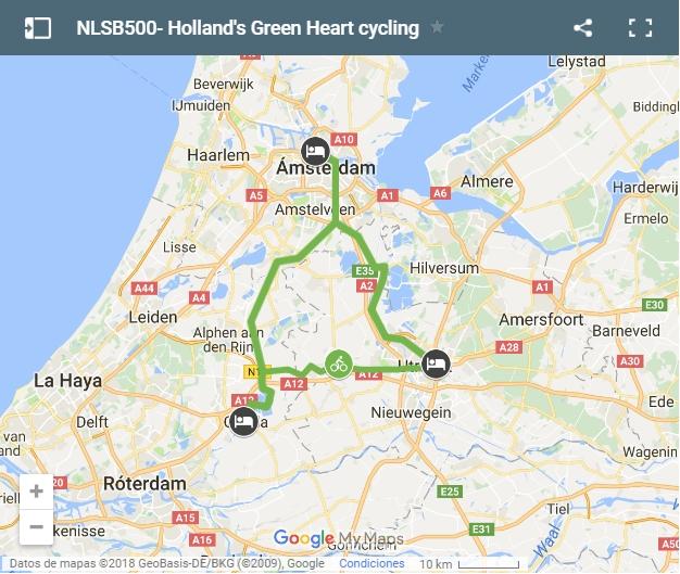 Holland's Green Heart cycling routes-map