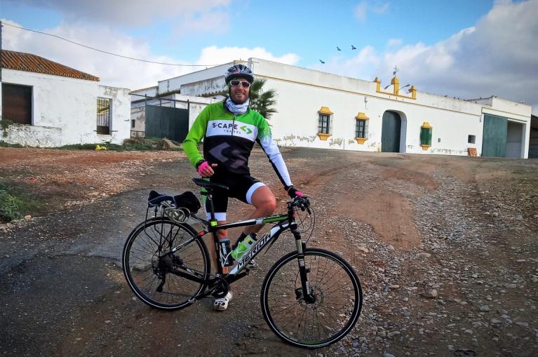 Cyclist in Andalucia with S-cape Travel outfit