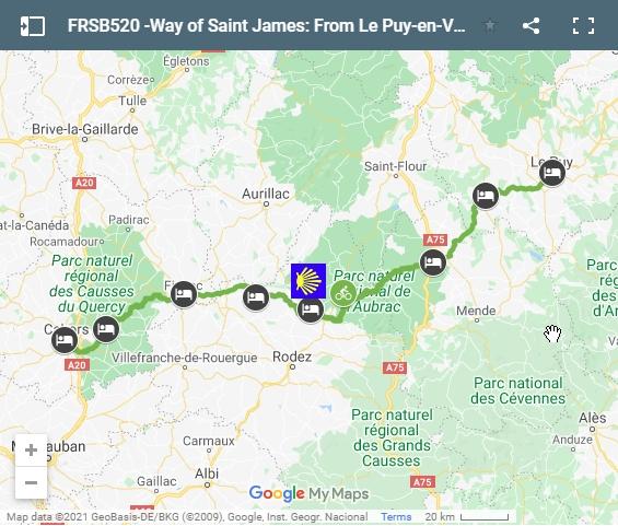 Map Way of Saint James in France