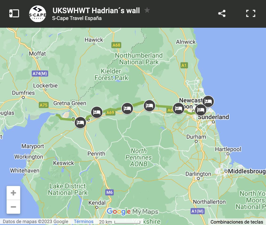 hadrian's wall bike tour map