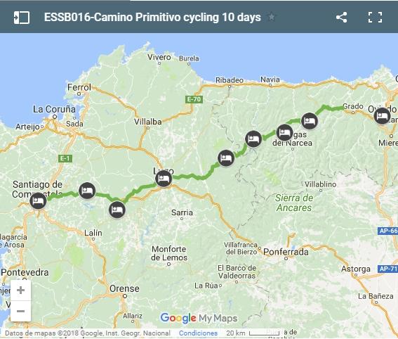 ESSB016-Camino Primitivo cycling map