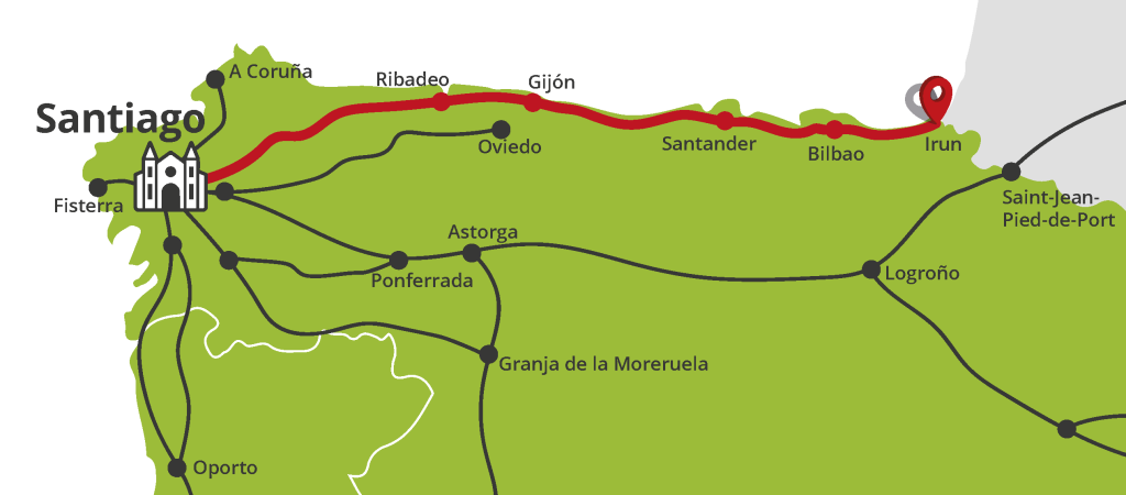 Camino del Norte map